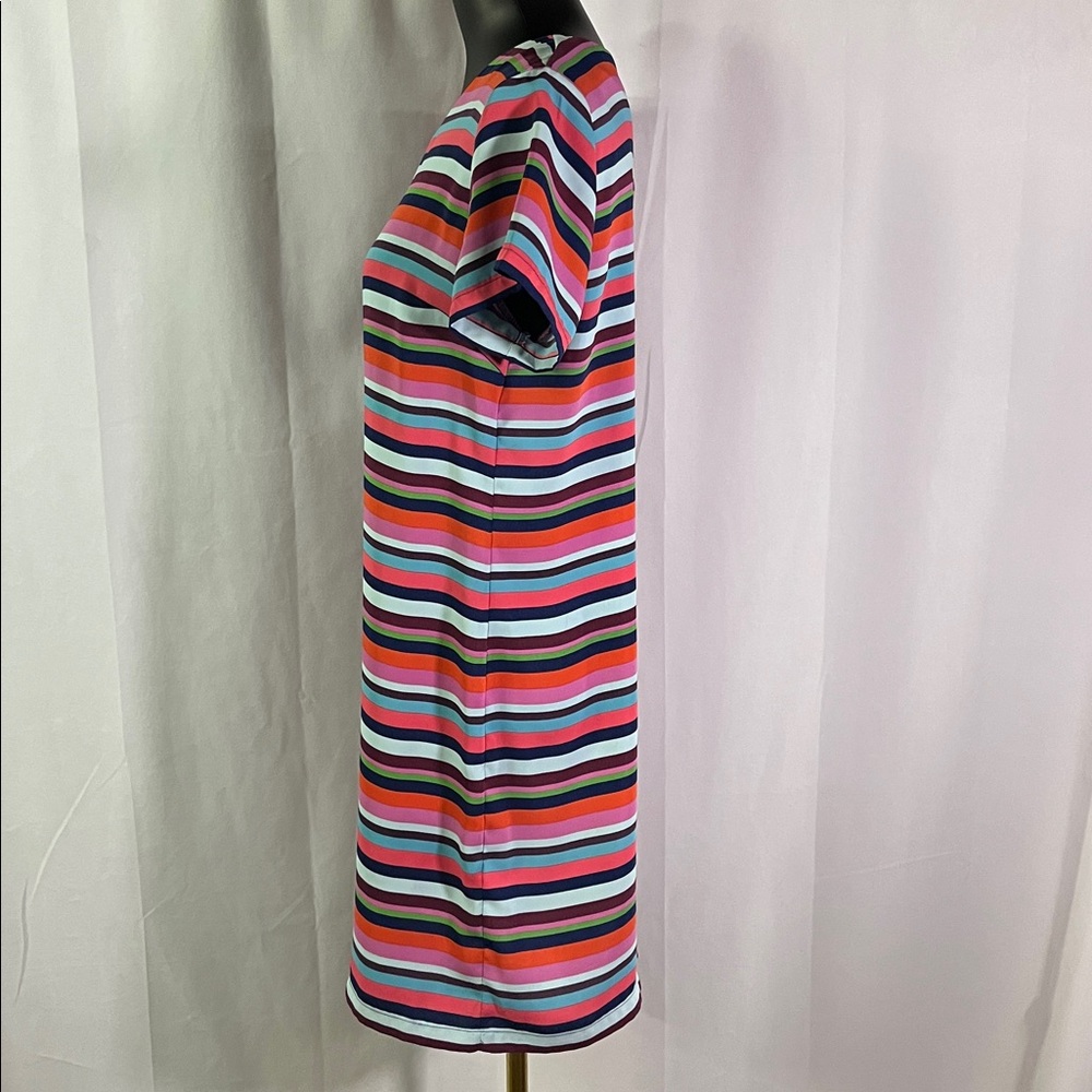 Cynthia Rowley Multicolor Striped Short Sleeve Shift Dress - Picture 2 of 16